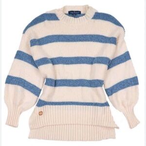 Simply Southern Blue and Cream Striped Sweater